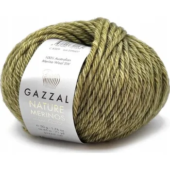 Příze Příze NATURE MERINOS Gazzal 8309 olivově zelená