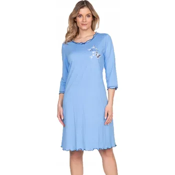 Dámská noční košile Košile noční e.FEMME modal s bavlnou - modrá barva