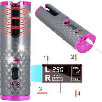 Kulma AUTOMATICKÁ KERAMICKÁ KULMA NA VLASY LCD CURL + PÉČUJÍCÍ OLEJ