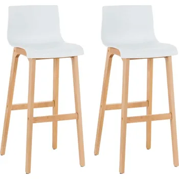 Barová židle 2 ks / set barová židle Homer přírodní podnož / bílá