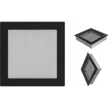 Větrací mřížka Ventilační mřížka lakovaná Kratki 22x22 cm černá
