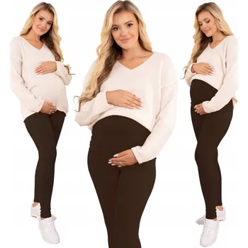 Dámské legíny Formommy těhotenské legíny dlouhé bavlna hnědé velikost 3XL