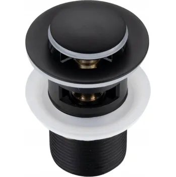 Sifon Zátka s přepadem klik-klak kulatý Balneo černá