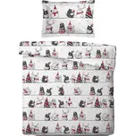 Povlečení mikrovlákno a mikroflanel Kočky na střeše