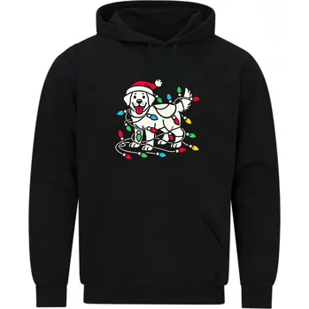 Pánská mikina Pánská mikina Hravý Retrívr ve Světýlkách (Velikost: 5XL, Barva: Černá)