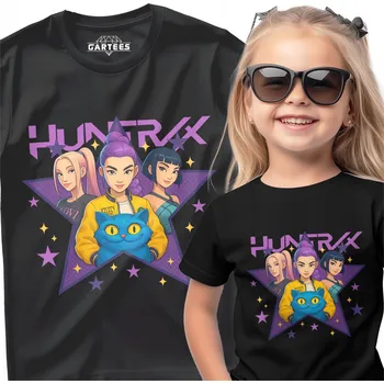 Dívčí tričko TRIČKO HUNTRIX K-POP DEMON HUNTERS DĚTSKÉ BAVLNĚNÉ