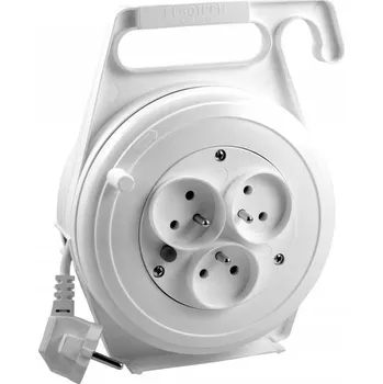 Napájecí kabel Prodlužovací Kabel na bubnu Elgotech 9 m, 3 ks, bílý