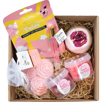 Kosmetická sada Isabelle Laurier Velká dárková sada přírodní koupelové kosmetiky - růže