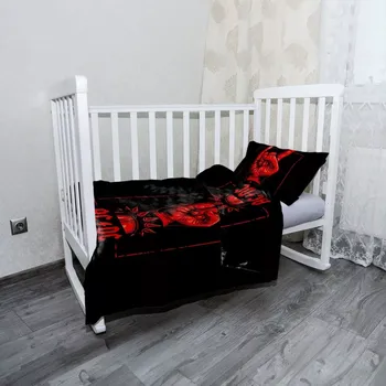 Povlečení Sablio Mikroplyšové dětské povlečení do postýlky ACDC Červená ruka - 120x90 / 40x60