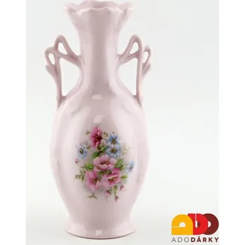 Váza Amfora růžový porcelán 13 cm (Váza růžový porcelán)