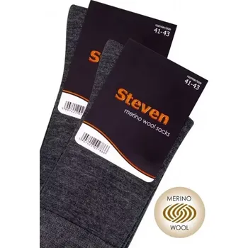 Pánské ponožky Dámské i pánské ponožky Wool natural line art.130 - Steven černá 38/40