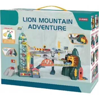 autodráha Autodráha Skluzavka Most Výtah Světelné a Zvukové Efekty Sada Lev