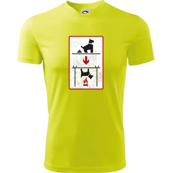 Tričko pro odpůrce sraní na chodníku - Dětské triko sportovní (dresovina) - 146 cm/10 let ( Neonově žlutá )
