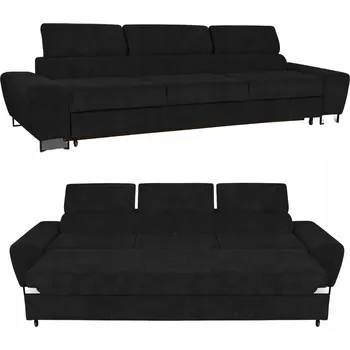 Pohovka Rozkládací pohovka, 3místná, s funkcí spaní Savio Family meble, černý manšestr