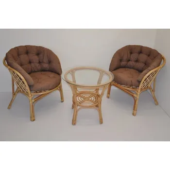 Sedací souprava Axin Trading s.r.o. Ratanová sedací souprava Java polstr hnědý melír MAXI