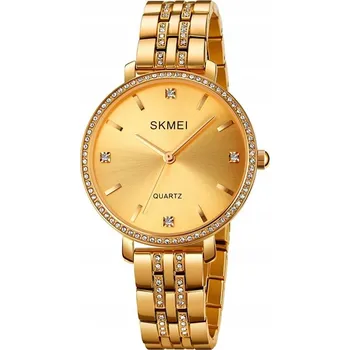 Hodinky Dámské hodinky SKMEI skm.120061a.wm zlatý náramek, černé, elegantní