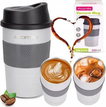 Termohrnek Termohrnek Kamille 360 ml nerezová ocel šedý s korkovým uzávěrem