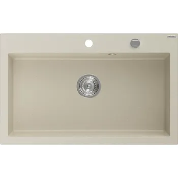 Granitový dřez MEXEN - Elix granitový dřez 1-miska 800 x 500 mm, béžový, sifon chrom 6527801005-69