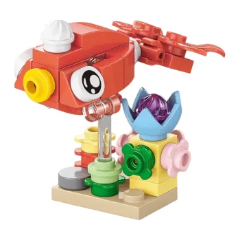 ostatní stavebnice Stavebnice červená ryba 5 x 5,8 x 4,2 cm 40 dílků Mini závojnatka s podvodní scénou Roztomilý akvarijní model pro dekoraci a kreativní tvoření