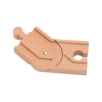 Dřevěná hračka Dřevěná nastavitelná kolej 8,5 x 4,2 x 1,2 cm Propojovací díl pro úpravu délky tratě Posuvná kolej pro přesné spojení dřevěné vlakové dráhy