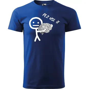 Sablio Tričko s potiskem PLZ USE IT - modré 5XL