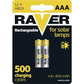 Článková baterie Raver B7414 - Baterie do solárních lamp NiMH Solar AAA 400mAh 2ks