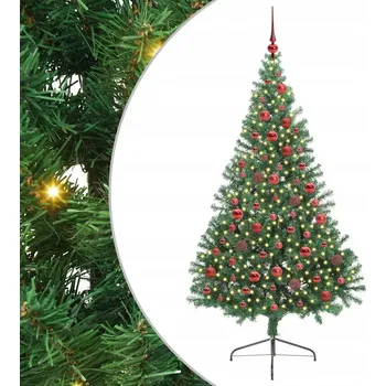 Vánoční stromek Umělý osvětlený vánoční stromeček Zelená 180 cm PVC