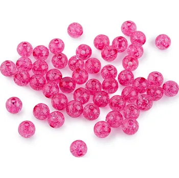 Korálek Plastové korálky kraklované Ø8 mm