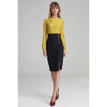 Dámská sukně sukně s vysokým pasem SP79 Barva: Černá, Velikost: L