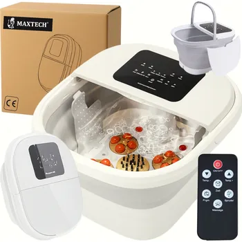 Masážní přístroj Masážní Přístroj na nohy s ohřevem, skládací hydromasážní přístroj s Shiatsu a dálkovým ovládáním