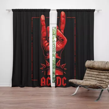 Závěs Sablio Závěs ACDC Červená ruka: 2ks 140x250cm