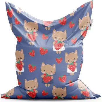 Sedací pytel Sablio Sedací vak Classic Kočičky s jahodami - 150x100 cm