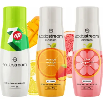 Sirup pro výrobník sody SodaStream Sirup 7UpFREE + OrangeMango + Grapefruit