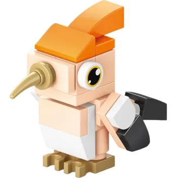 ostatní stavebnice Stavebnice oranžový pták 5 x 6,5 x 3,2 cm 31 dílků Mini ptáček s dlouhým zobákem a černými křídly Roztomilý model pro dekoraci a kreativní tvoření