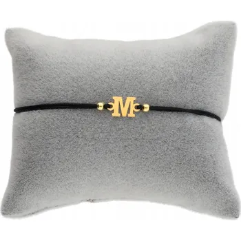 Náramek Šňůrkový náramek s libovolným PÍSMENEM STŘÍBRO 925 pozlacený, stahovací