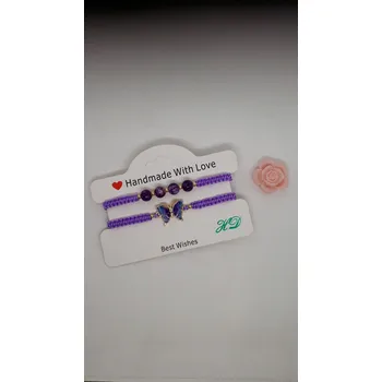 Náramek Náramek macramé fialový