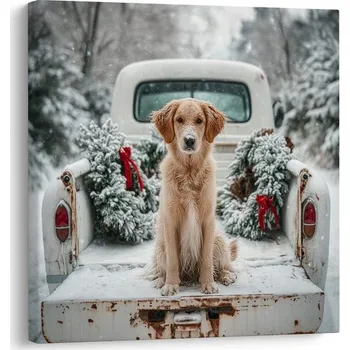 Obraz Dovido Vánoční obraz roztomilý pózující pes