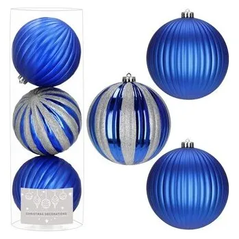 Vánoční baňky modré mix - 15 cm, sada 3ks CA1366