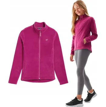 Dívčí mikina Dívčí fleecová mikina 4F F110 mikina na zip růžová, velikost 152.