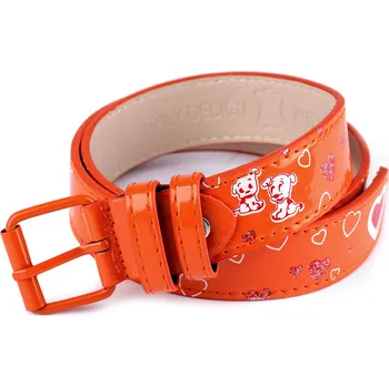 Opasek Dívčí pásek šíře 2,9 cm, velké, 4 (75 cm) oranžová