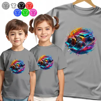 DĚTSKÉ TRIČKO T-SHIRT - HOT ROD – NEONOVÝ PORTRÉT PRO CHLAPCE VZOR - M