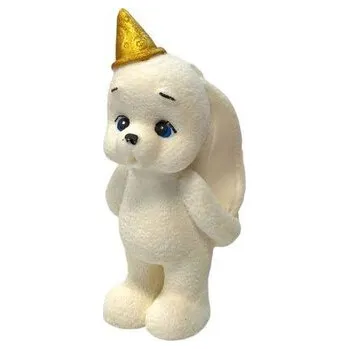 Velikonoční dekorace Čokoládový zajíček bílý stojící 9cm - K Decor