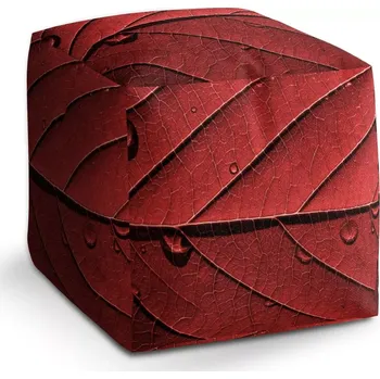 Taburet Sablio Taburet Cube Červený list: 40x40x40 cm