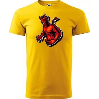 Pánské tričko Sablio Tričko s potiskem Devil - žluté L