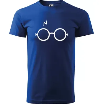 Pánské tričko Sablio Tričko s potiskem Brýle a jizva - modré L