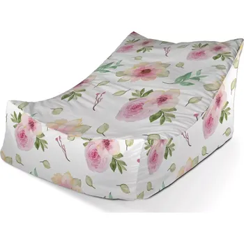 Sedací pytel Sablio Sedací vak Lounge Růžové květy - 80 x 95 x 50 cm