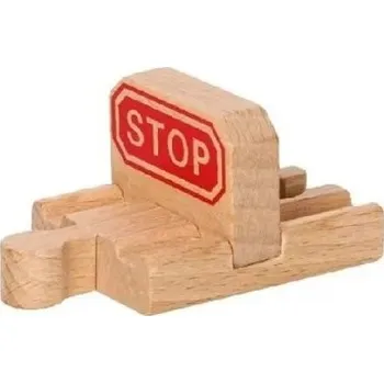 Dřevěná hračka Dřevěná stopka kolejí 7,2 x 4 x 3,7 cm Koncový uzavírací díl tratě Pevné bezpečné zakončení dřevěné vlakové dráhy s masivním zakončením kolejí