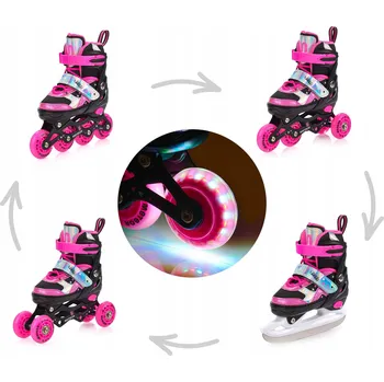 Kolečkové brusle KOLEČKOVÉ BRUSLE 4v1 METRO S30-33 brusle 2v1 kolečkové brusle kolečkovéwrotki LED kolečka