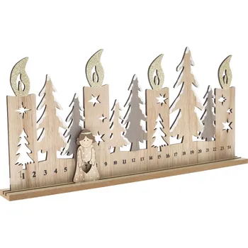 Kalendář Dřevěný adventní kalendář s andělem