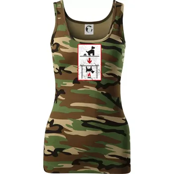 Tričko pro odpůrce sraní na chodníku - Dámské Maskáčové tílko - XL ( Hnědý maskáč )